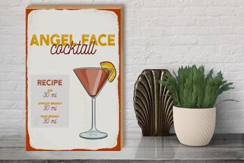 Panneau en bois Recette Angel Face Cocktail Recipe 30x40cm 3