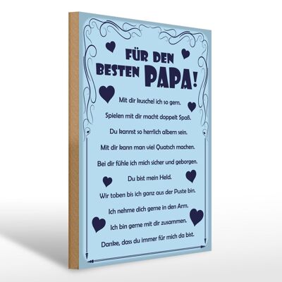 Wooden sign saying 30x40cm For the best dad