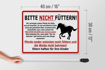Panneau d'avertissement en bois 40x30cm (cheval) Veuillez ne pas nourrir 4