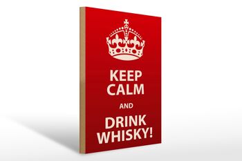 Panneau en bois 30x40cm Keep Calm & Drink Whisky 1