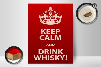 Panneau en bois 30x40cm Keep Calm & Drink Whisky 2