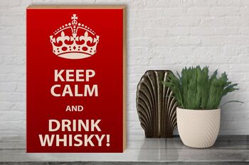 Panneau en bois 30x40cm Keep Calm & Drink Whisky 3