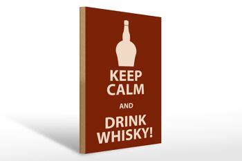 Panneau en bois 30x40cm Keep Calm and Drink Whisky 1