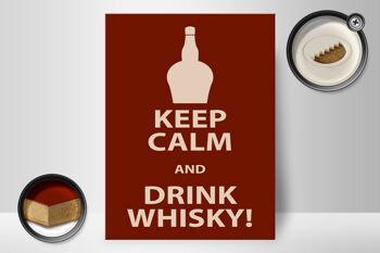 Panneau en bois 30x40cm Keep Calm and Drink Whisky 2