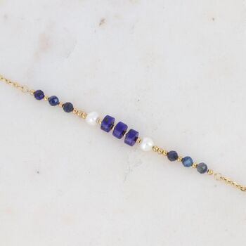 Bracelet Lydian - pierres naturelles et perles d'eau douce 8