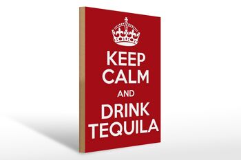 Panneau en bois 30x40cm Keep calm and Drink Tequila 1