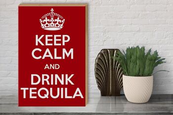 Panneau en bois 30x40cm Keep calm and Drink Tequila 3