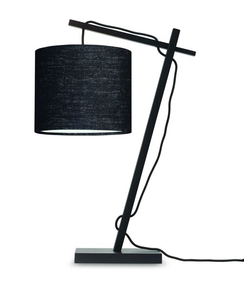 Lampe de table bambou noir/lin ANDES I