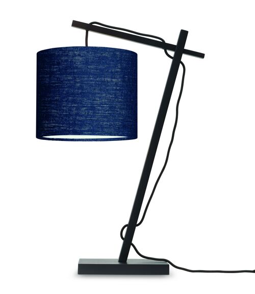 Lampe de table bambou noir/lin ANDES II