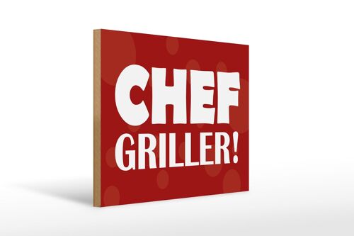 Holzschild Spruch 40x30cm Chef Griller rotes