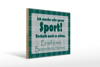 Panneau en bois 40x30cm J'aime faire du sport 1