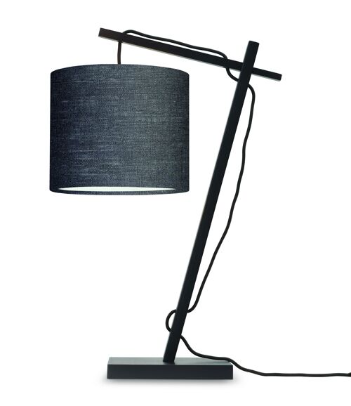 Lampe de table bambou noir/lin ANDES III