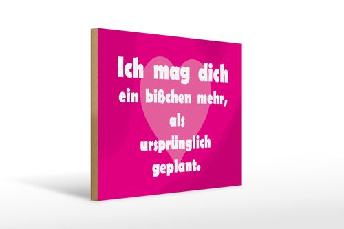 Holzschild Spruch 40x30cm Ich mag Dich (Herz)