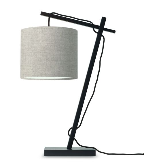 Lampe de table bambou noir/lin ANDES V