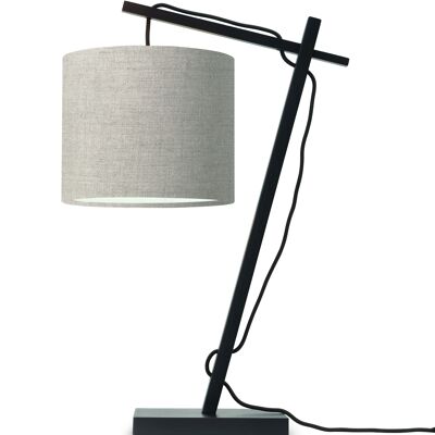 ANDES V black bamboo / linen table lamp