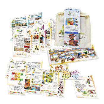 Kit vacances Voyageons en jouant Italie - enfant 6 à 11 ans - Made in France - Jeu voyage 1