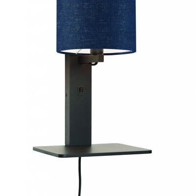 ANDES II black bamboo / linen wall lamp
