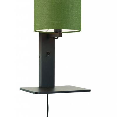 ANDES IV black bamboo / linen wall lamp