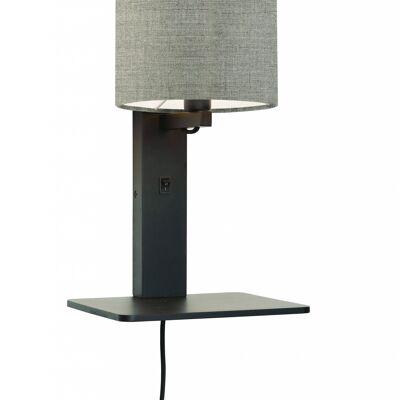 ANDES V black bamboo / linen wall lamp