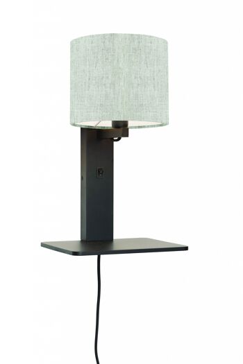 ANDES VII black bamboo / linen wall lamp