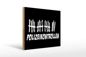 Panneau en bois liste de pointage 40x30cm contrôles de police noir 1