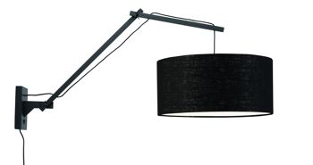 ANDES B black bamboo / linen wall lamp