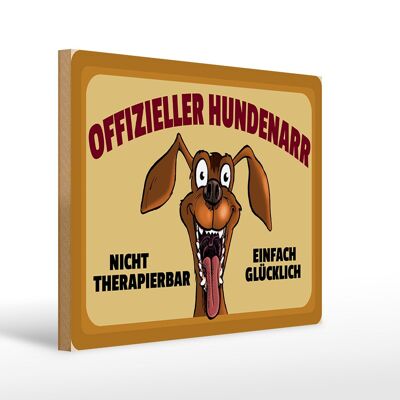 Cartello in legno cane 40x30 cm Amante ufficiale dei cani felice