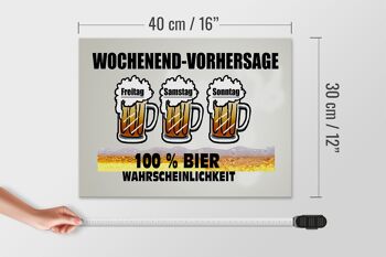 Panneau en bois 40x30cm prévisions week-end 100% bière 4