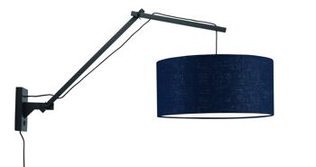ANDES BD black bamboo / linen wall lamp