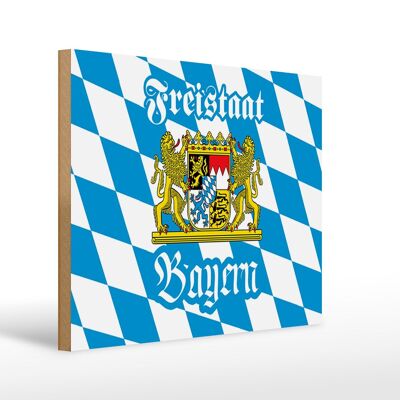 Holzschild Bayern 40x30cm Freistaat Bayern Wappen