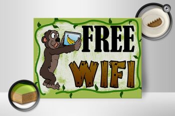 Panneau d'avertissement en bois 40x30cm Internet WiFi gratuit 2