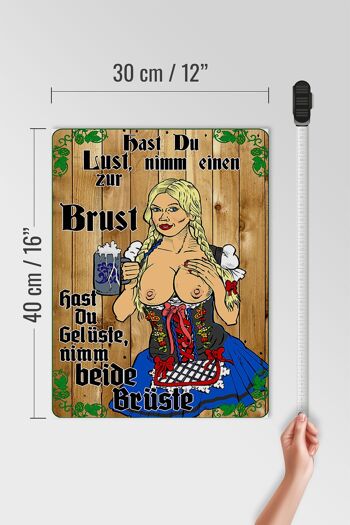 Panneau en bois Pinup 30x40cm Take one to the Chest Beer 4