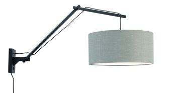 ANDES LG black bamboo / linen wall lamp