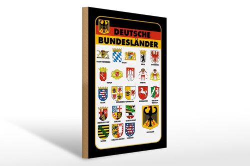 Holzschild Bundesländer 30x40cm Deutschland Wappen