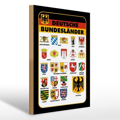 Holzschild Bundesländer 30x40cm Deutschland Wappen