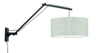 Black bamboo / linen wall lamp ANDES LL