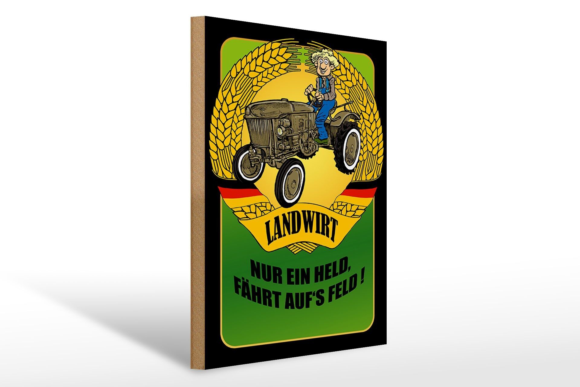Wooden sign saying 30x40cm farmer Only a hero drives