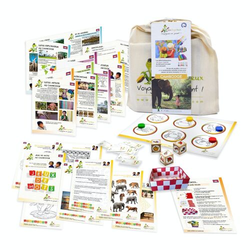 kit activités Voyageons en jouant Cambodge - Enfant 6 à 11 ans - Made in France