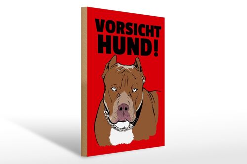 Holzschild Hinweis 30x40cm Vorsicht Hund