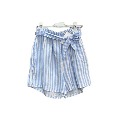 Shorts larghi in garza di cotone a righe