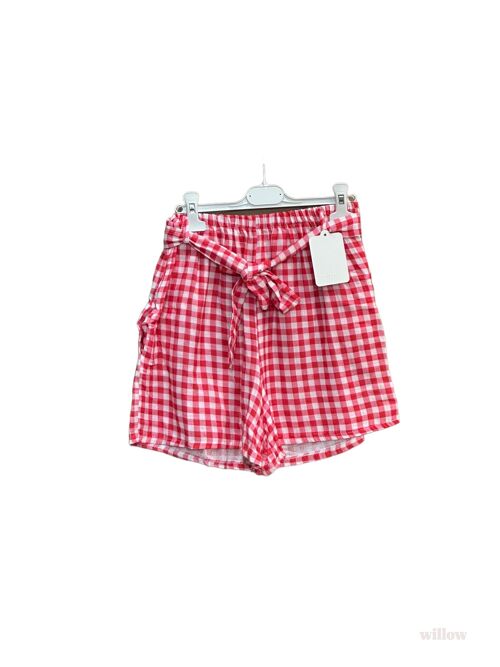 Short Vichy en gaze de coton