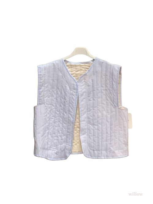 Gilet rayures fines en gaze de coton