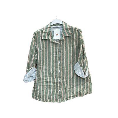 Striped cotton gauze shirt v2