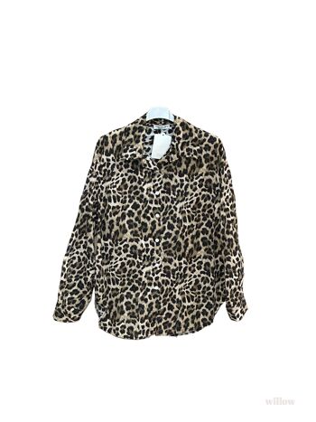 Chemise léopard coton ouverte au dos avec noeuds 2