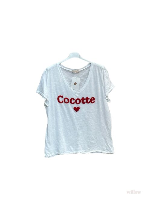 T-shirt coton Cocotte brodé