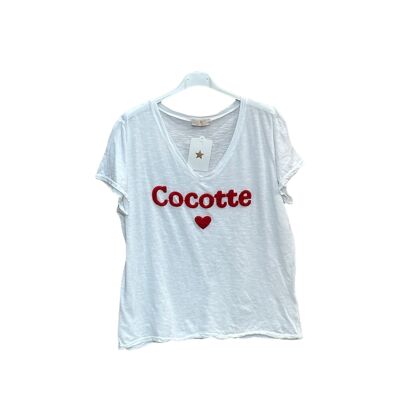 Embroidered Cocotte cotton t-shirt