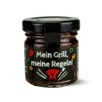 Grill Sauce BBQ Mini Glas "Mein Grill, meine Regeln"