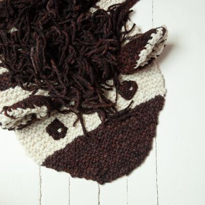 Zebra rug in eco-responsible organic wool - ZOE - Kenana Knitters