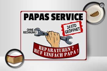 Panneau en bois disant 40x30cm Service Papa sans facture 2