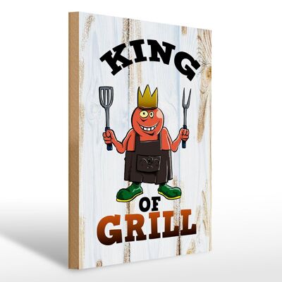 Cartel de madera aviso 30x40cm King of Grill